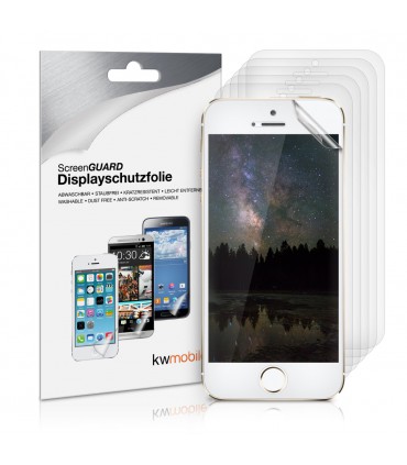 Set 6 folii de protectie pentru Apple iPhone 5, Kwmobile, Fata, Transparent, 12259