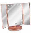 Oglinda Cosmetica cu 3 fete, Iluminare LED, marire 3x, pliabila, 43457.89