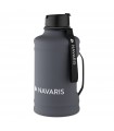 Sticla de apa din otel inoxidabil Navaris cu maner, 2.2 litri, Gri, 54596.73