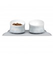 Set 2 Boluri inalte de ceramica pentru pisici Navaris cu covoras, 250 ml, 53300.01